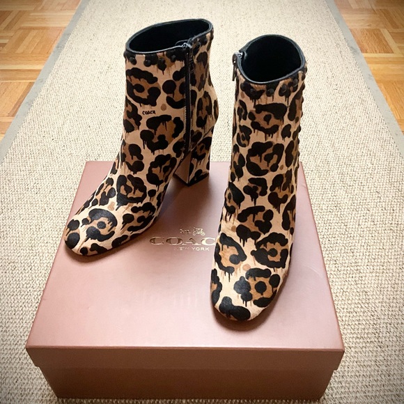 Coach Animal Print Haircalf Ankle Booties - Picture 5 of 6
